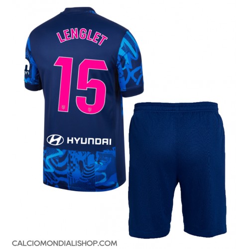 Maglie da calcio Atletico Madrid Clement Lenglet #15 Terza Maglia Bambino 2024-25 Manica Corta (+ Pantaloni corti)